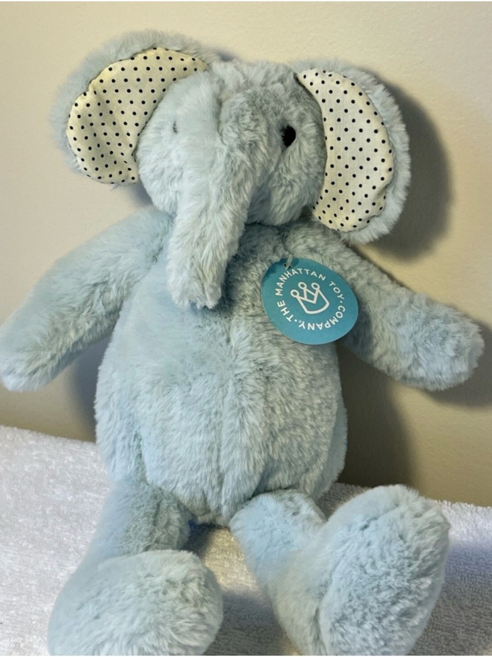 Manhattan Toy Soft Light Blue Plush Elephant